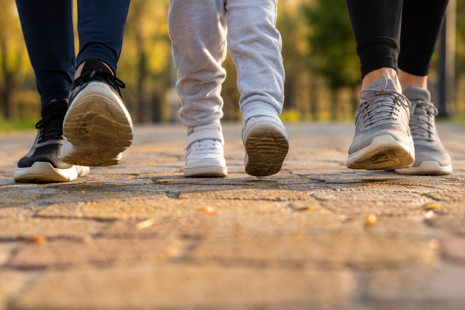 Family walking outdoors